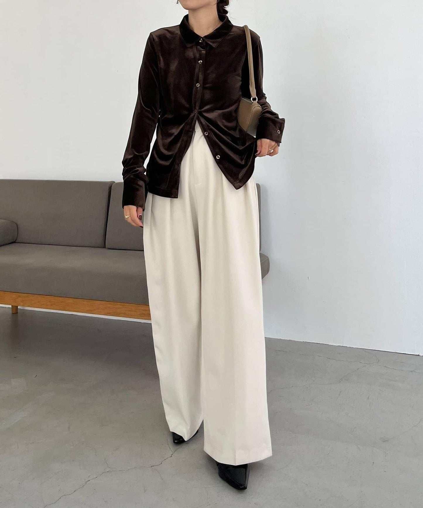 【CAPRICIEUX LE'MAGE】天鵝絨襯衫