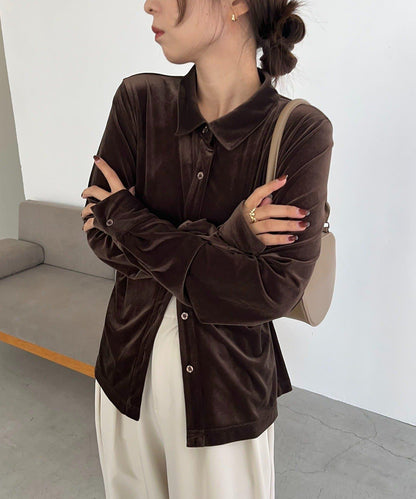 【CAPRICIEUX LE'MAGE】天鵝絨襯衫