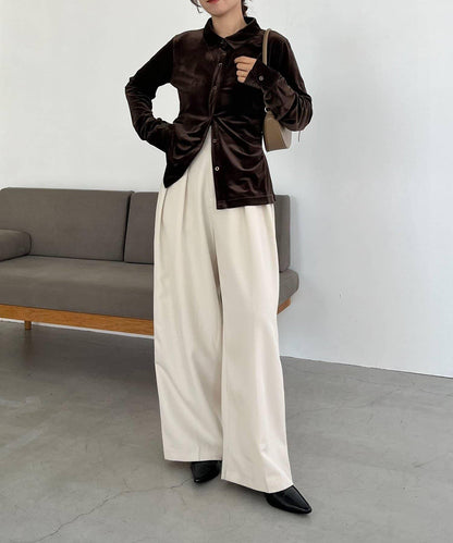 【CAPRICIEUX LE'MAGE】天鵝絨襯衫