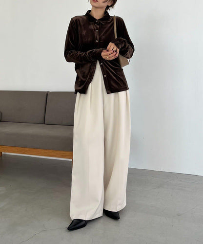 【CAPRICIEUX LE'MAGE】天鵝絨襯衫