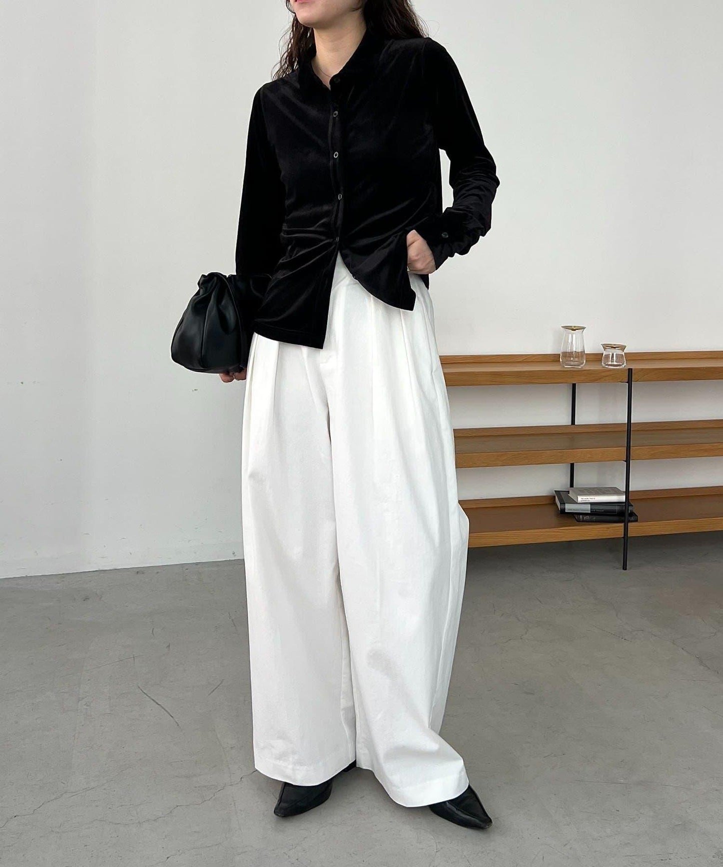 【CAPRICIEUX LE'MAGE】天鵝絨襯衫