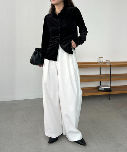 【CAPRICIEUX LE'MAGE】天鵝絨襯衫