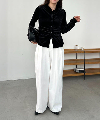 【CAPRICIEUX LE'MAGE】天鵝絨襯衫