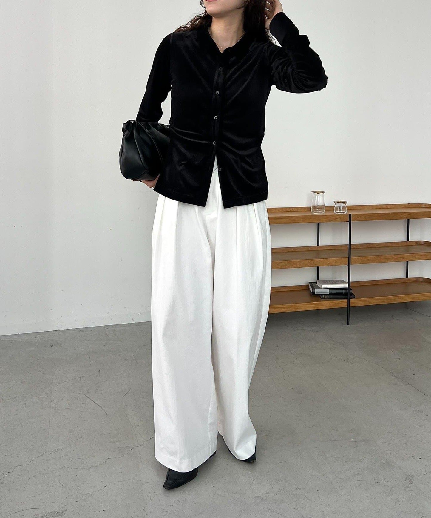 【CAPRICIEUX LE'MAGE】天鵝絨襯衫