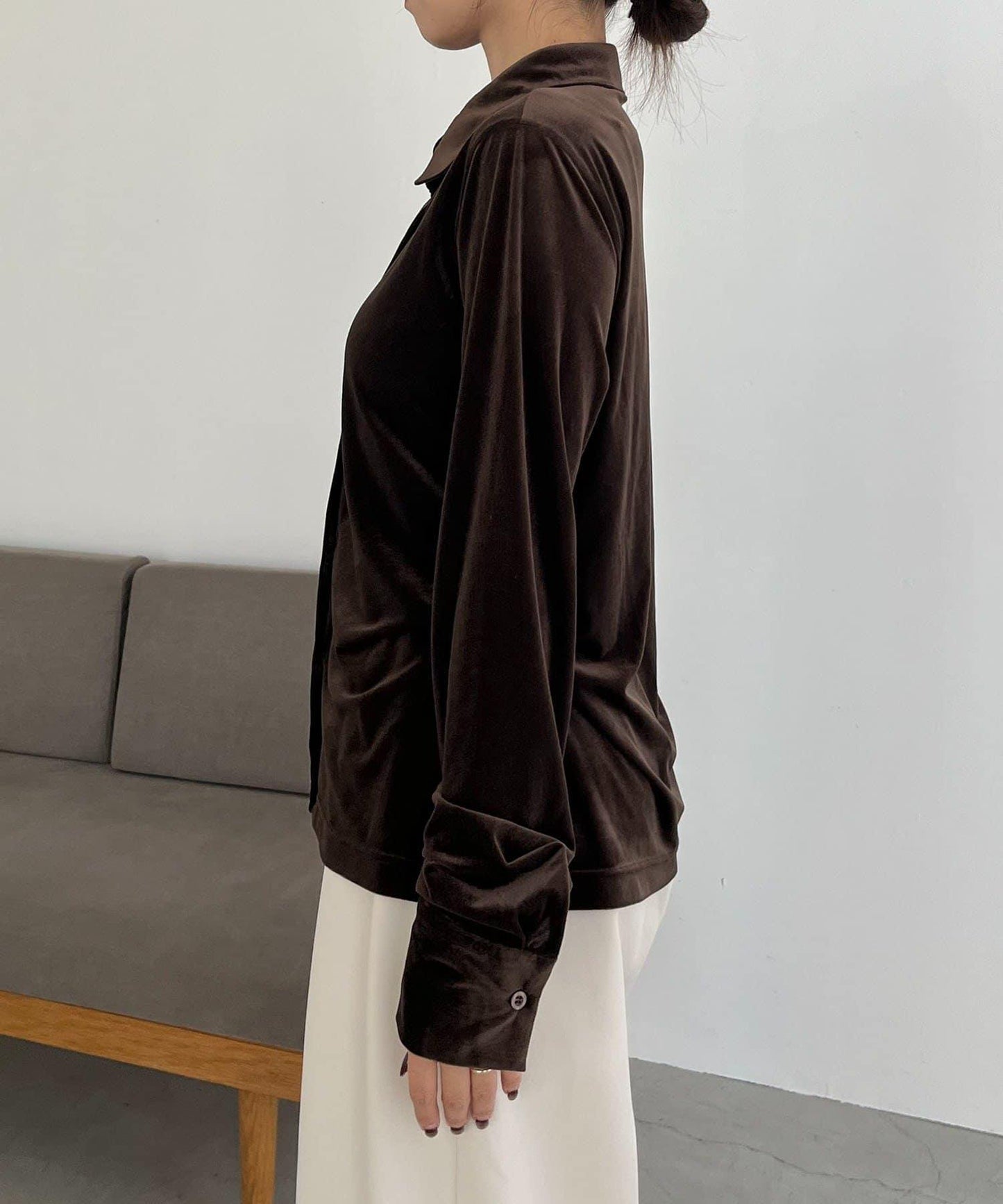 【CAPRICIEUX LE'MAGE】天鵝絨襯衫