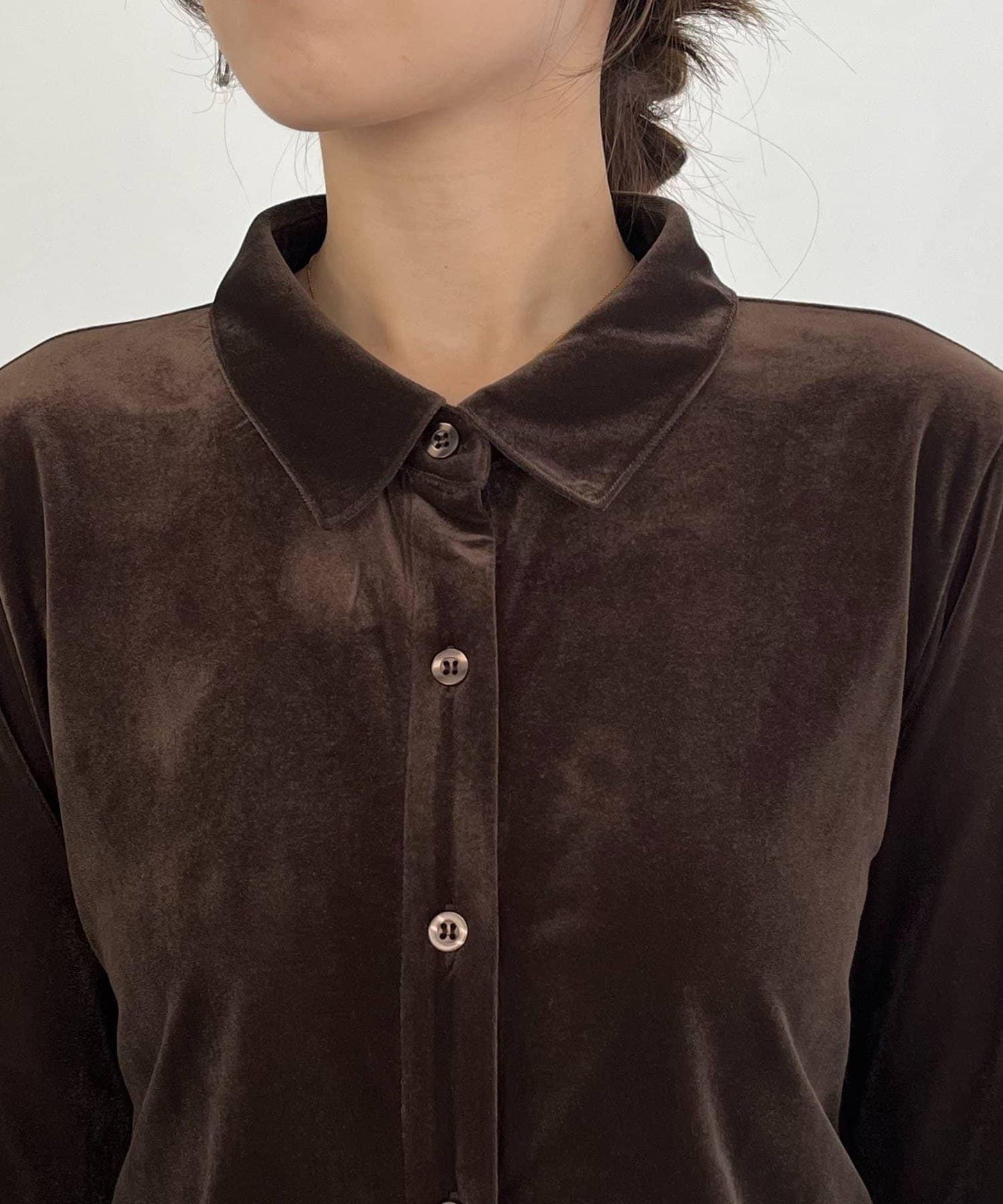 【CAPRICIEUX LE'MAGE】天鵝絨襯衫