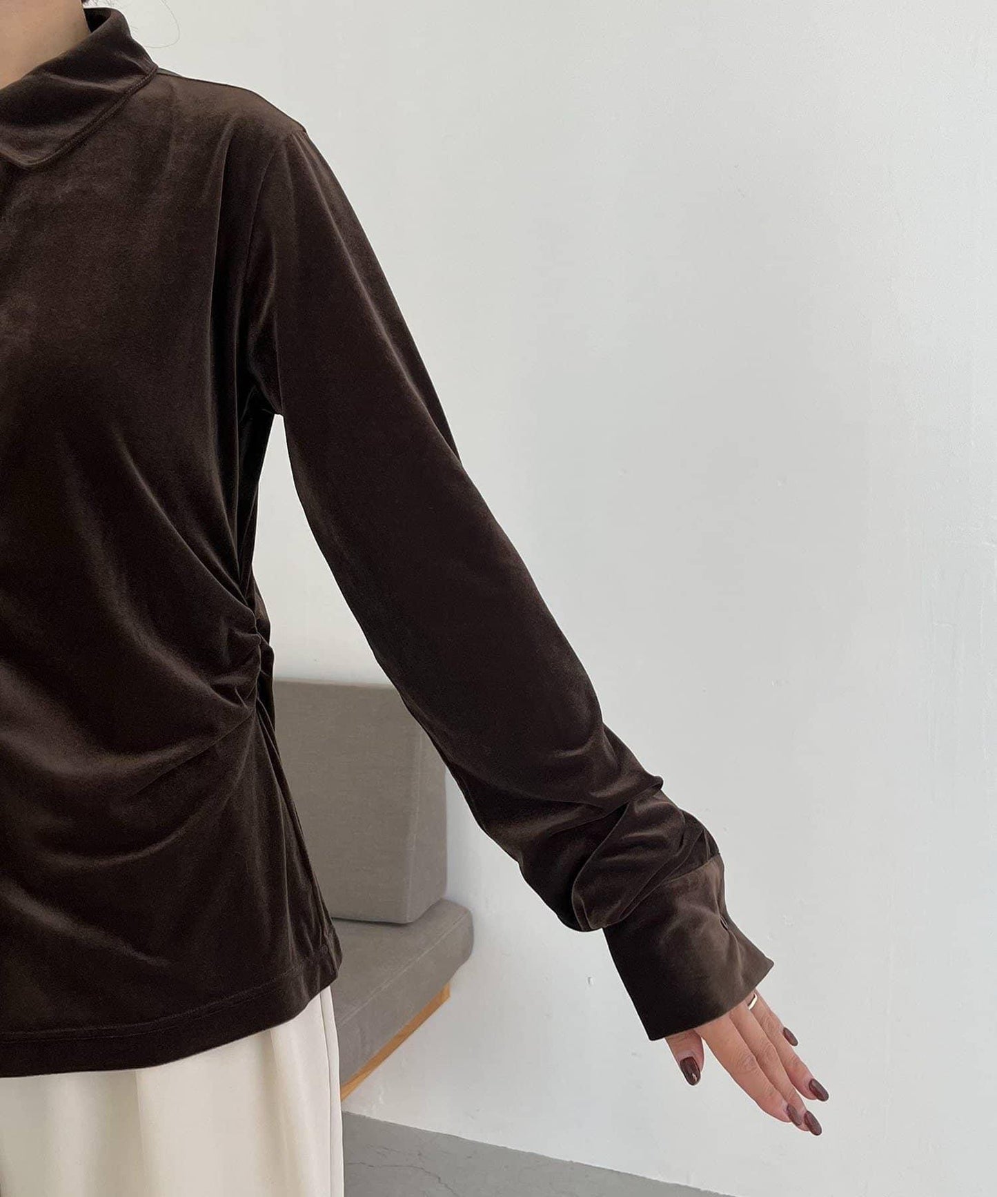 【CAPRICIEUX LE'MAGE】天鵝絨襯衫