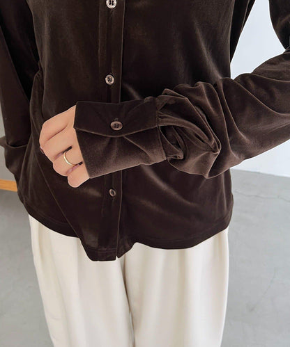 【CAPRICIEUX LE'MAGE】天鵝絨襯衫