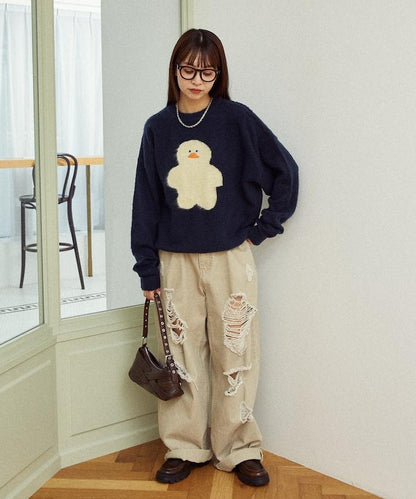 mojojojo 長絨藝術針織衫