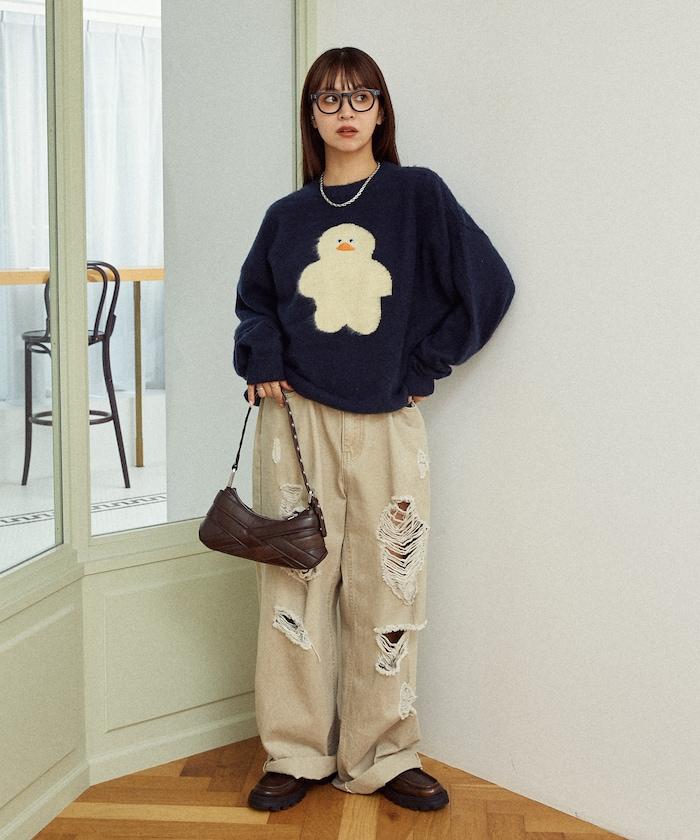 mojojojo 長絨藝術針織衫