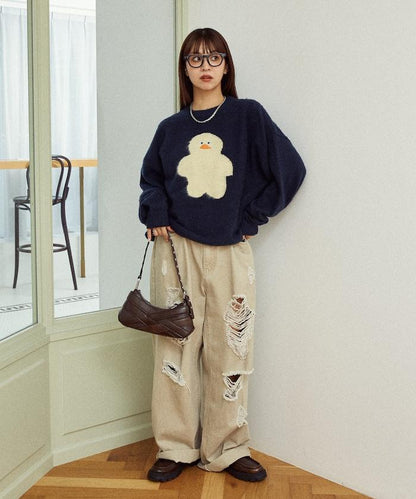 mojojojo 長絨藝術針織衫