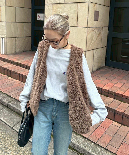 【パルクロ限定】PON企畫仿毛皮馬甲