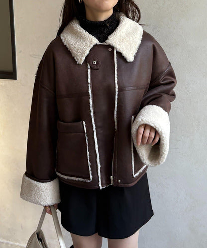 F仿羊羔絨短款夾克