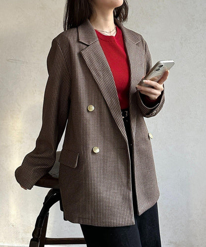金色紐扣羊毛混紡西裝外套