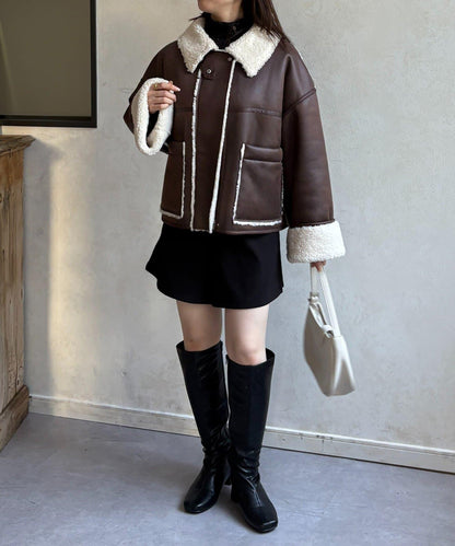 F仿羊羔絨短款夾克