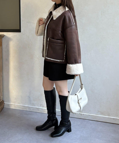 F仿羊羔絨短款夾克