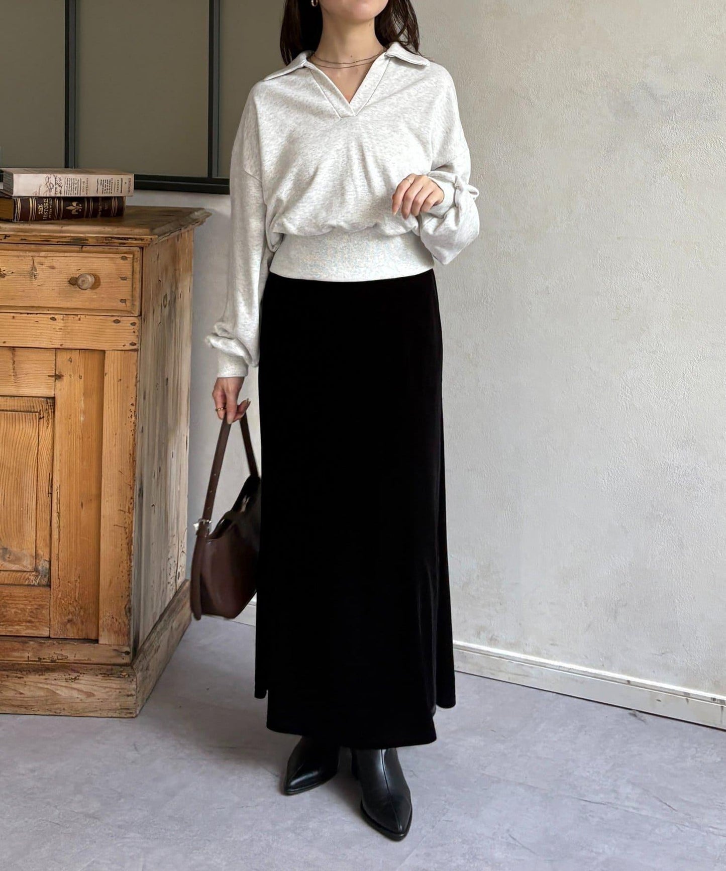 帶領口開襟衛衣套頭衫