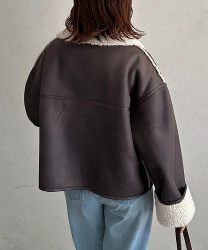 F仿羊羔絨短款夾克