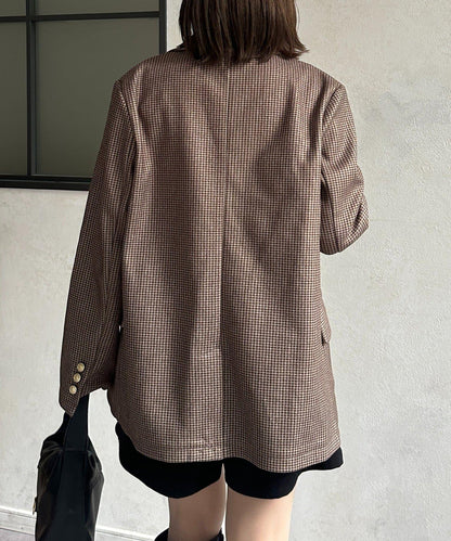 金色紐扣羊毛混紡西裝外套