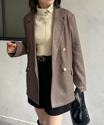金色紐扣羊毛混紡西裝外套