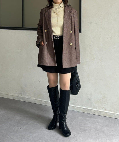 金色紐扣羊毛混紡西裝外套