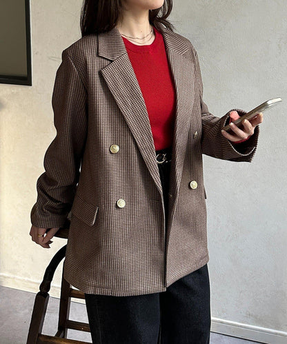 金色紐扣羊毛混紡西裝外套