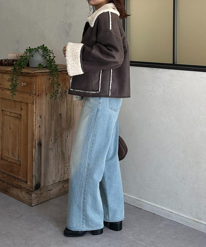 F仿羊羔絨短款夾克