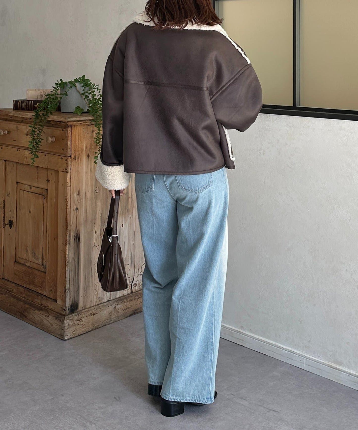 F仿羊羔絨短款夾克