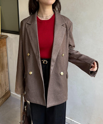 金色紐扣羊毛混紡西裝外套