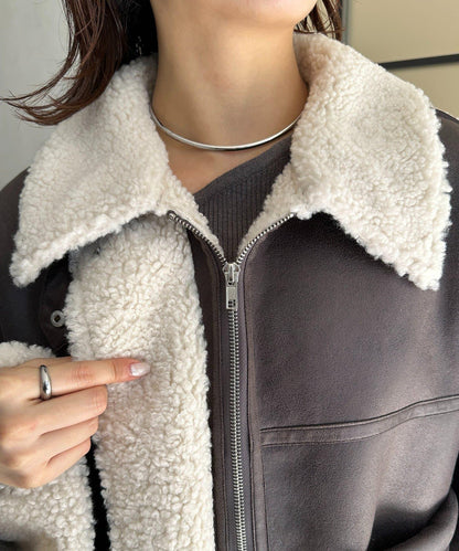 F仿羊羔絨短款夾克