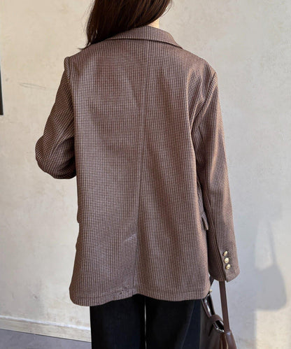 金色紐扣羊毛混紡西裝外套