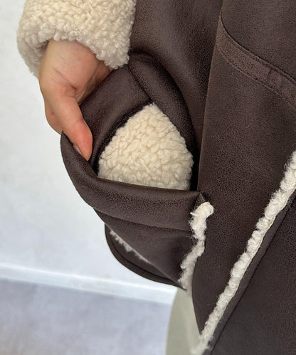 F仿羊羔絨短款夾克