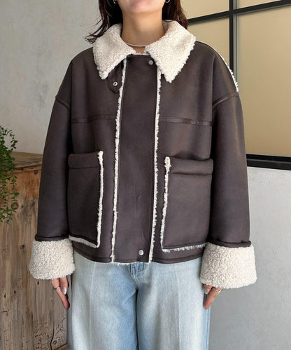 F仿羊羔絨短款夾克