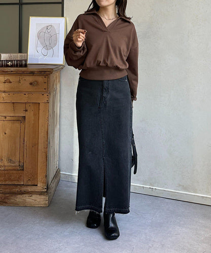 帶領口開襟衛衣套頭衫