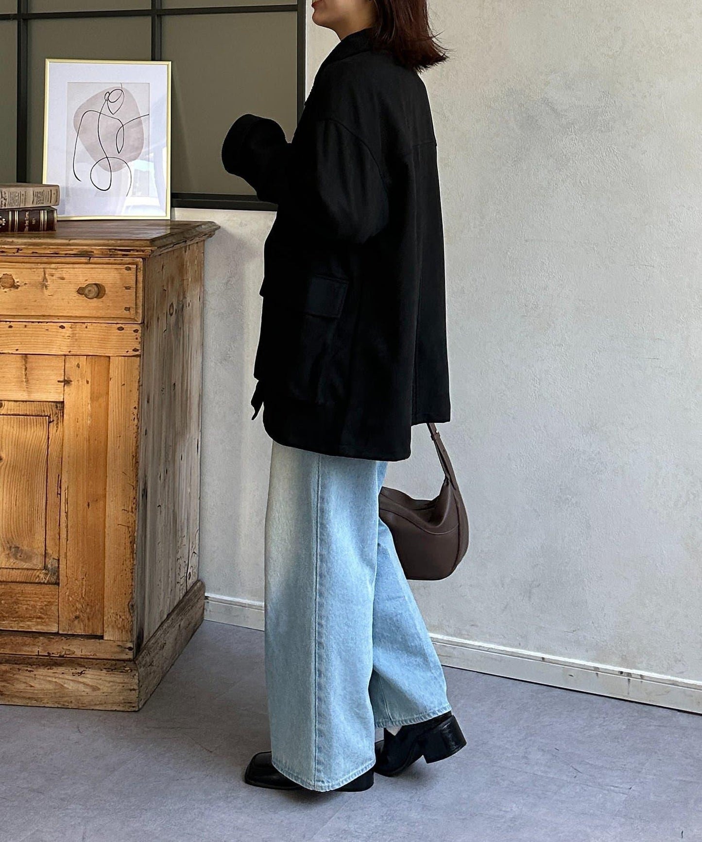 燈芯絨拼接仿麂皮工裝外套