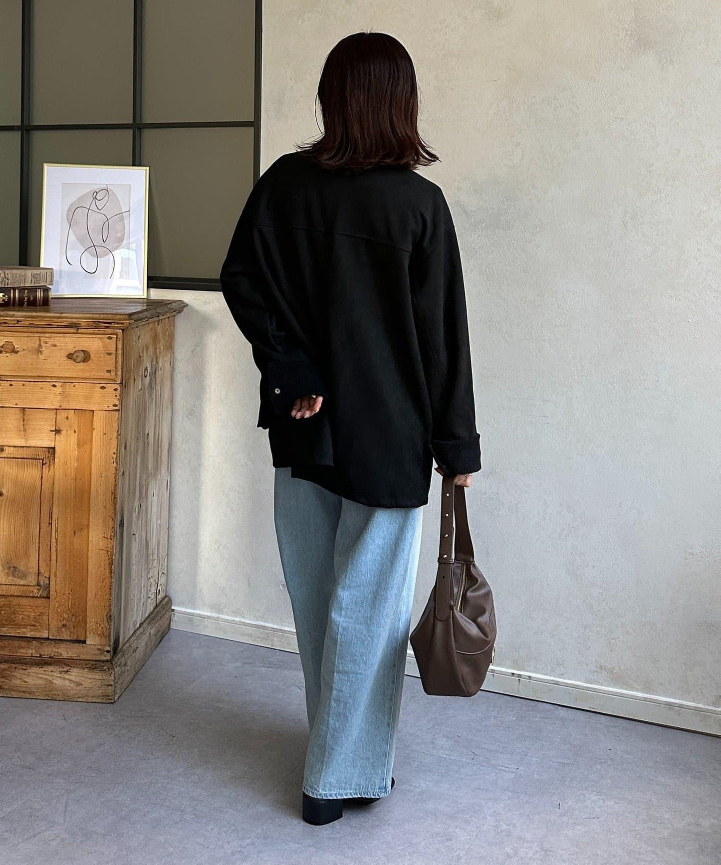 燈芯絨拼接仿麂皮工裝外套