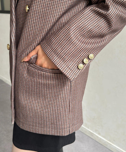 金色紐扣羊毛混紡西裝外套