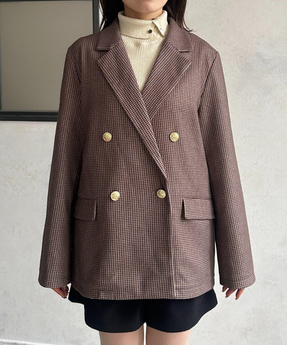 金色紐扣羊毛混紡西裝外套