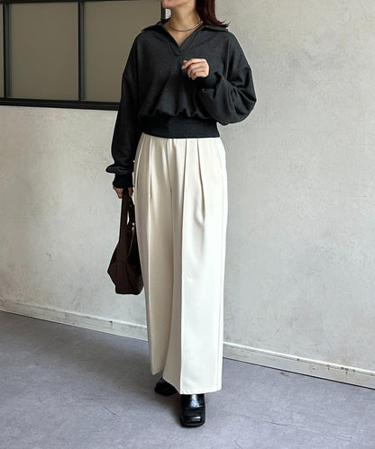 帶領口開襟衛衣套頭衫