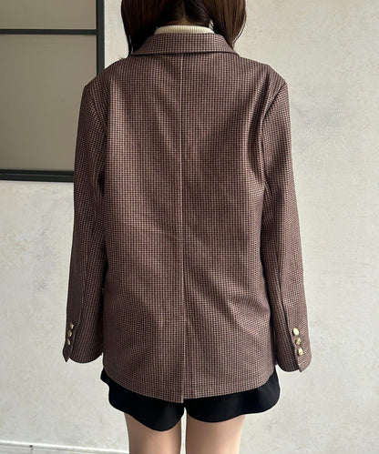 金色紐扣羊毛混紡西裝外套