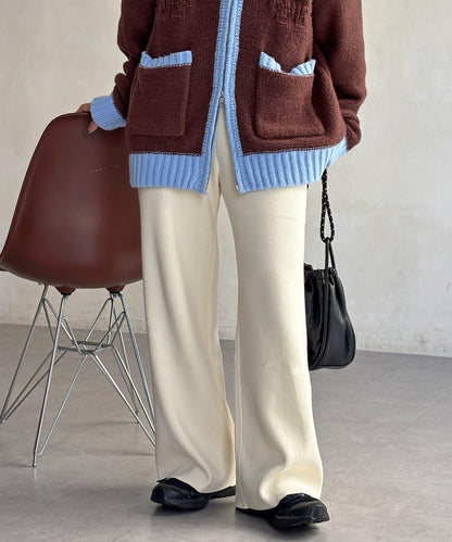 【顯瘦3公斤！】羅紋針織休閒褲