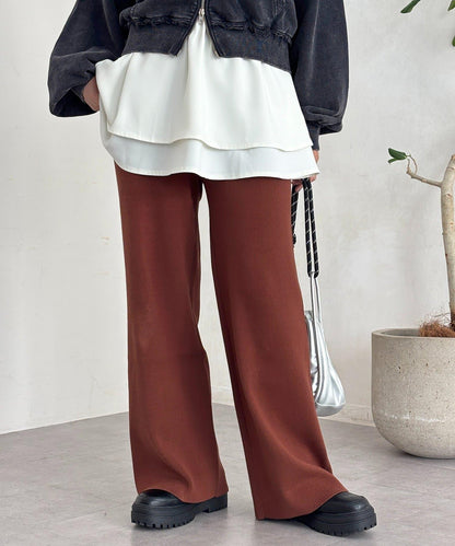 【顯瘦3公斤！】羅紋針織休閒褲