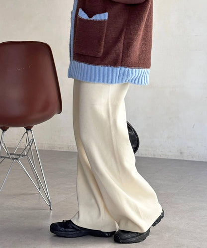 【顯瘦3公斤！】羅紋針織休閒褲