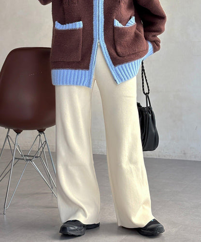 【顯瘦3公斤！】羅紋針織休閒褲