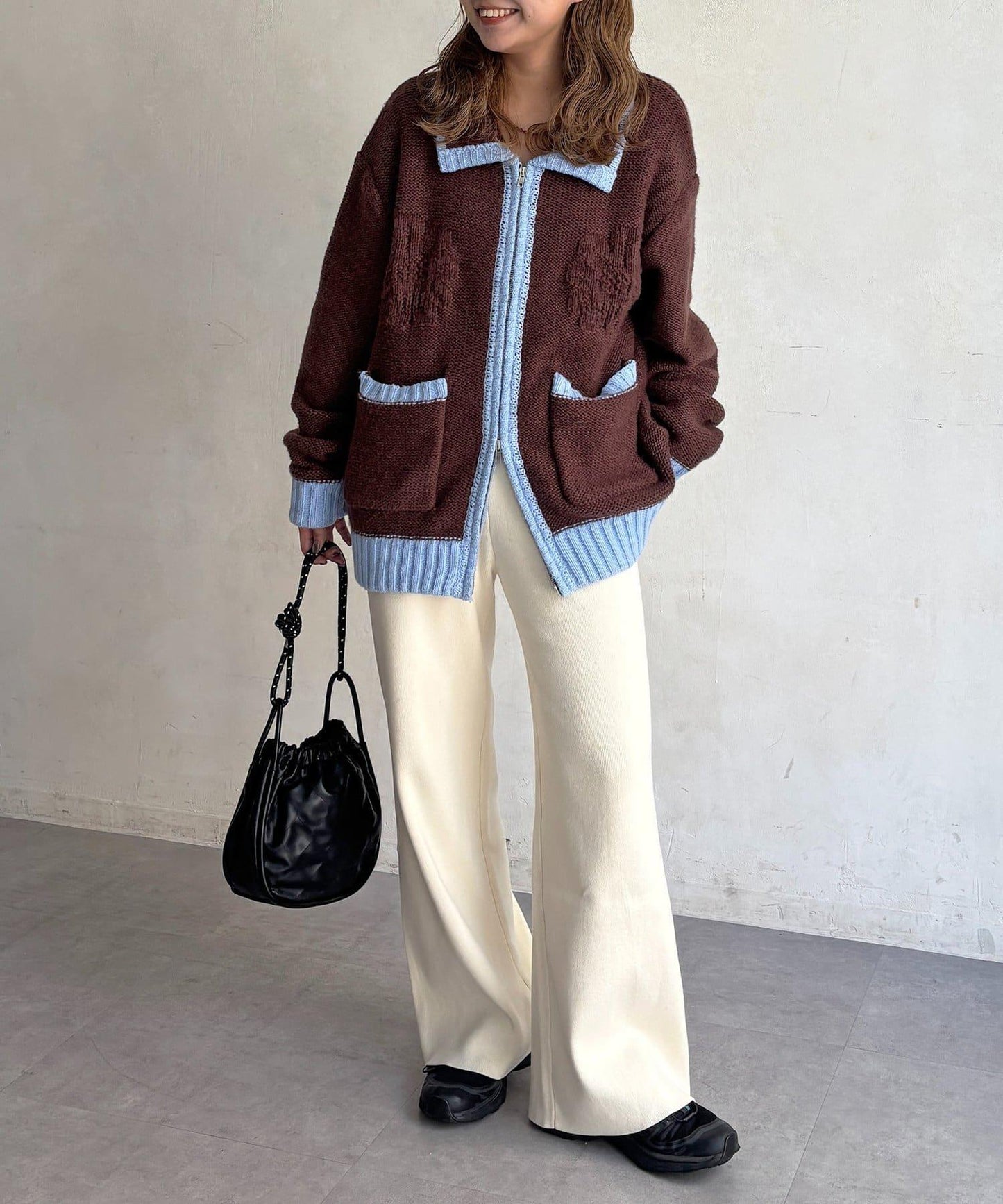 【顯瘦3公斤！】羅紋針織休閒褲