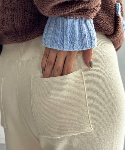 【顯瘦3公斤！】羅紋針織休閒褲