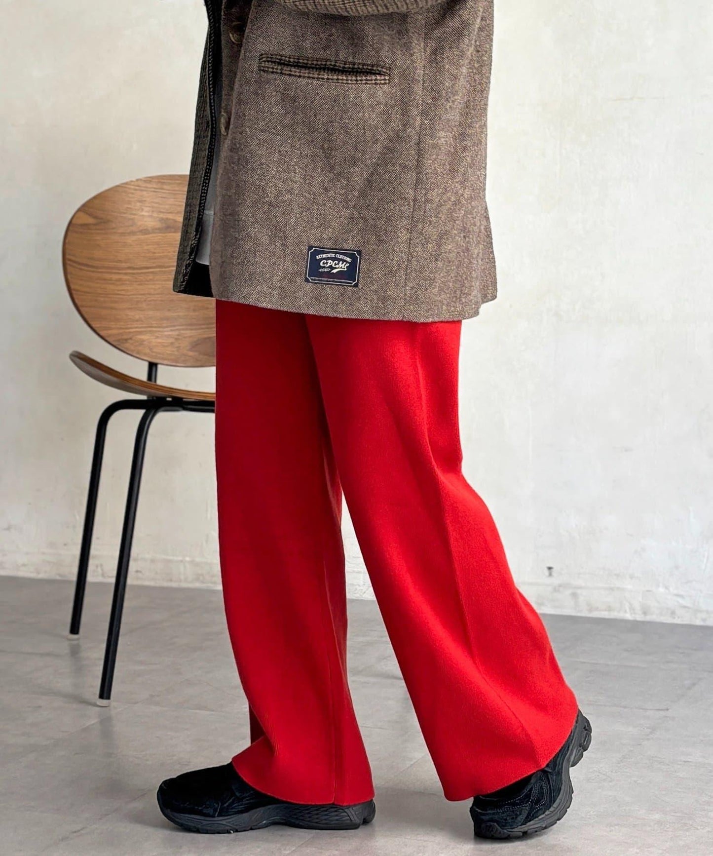 【顯瘦3公斤！】羅紋針織休閒褲