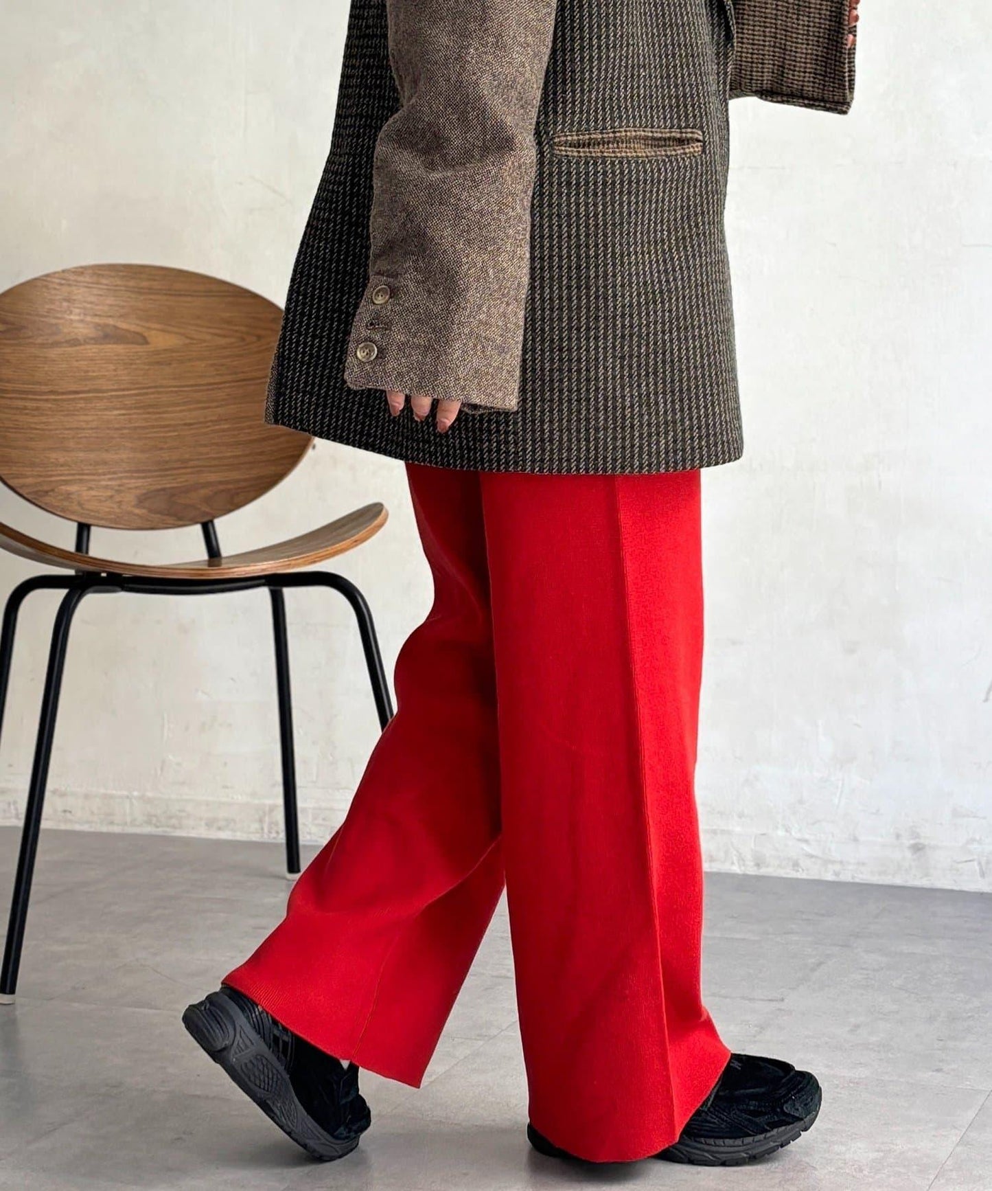 【顯瘦3公斤！】羅紋針織休閒褲