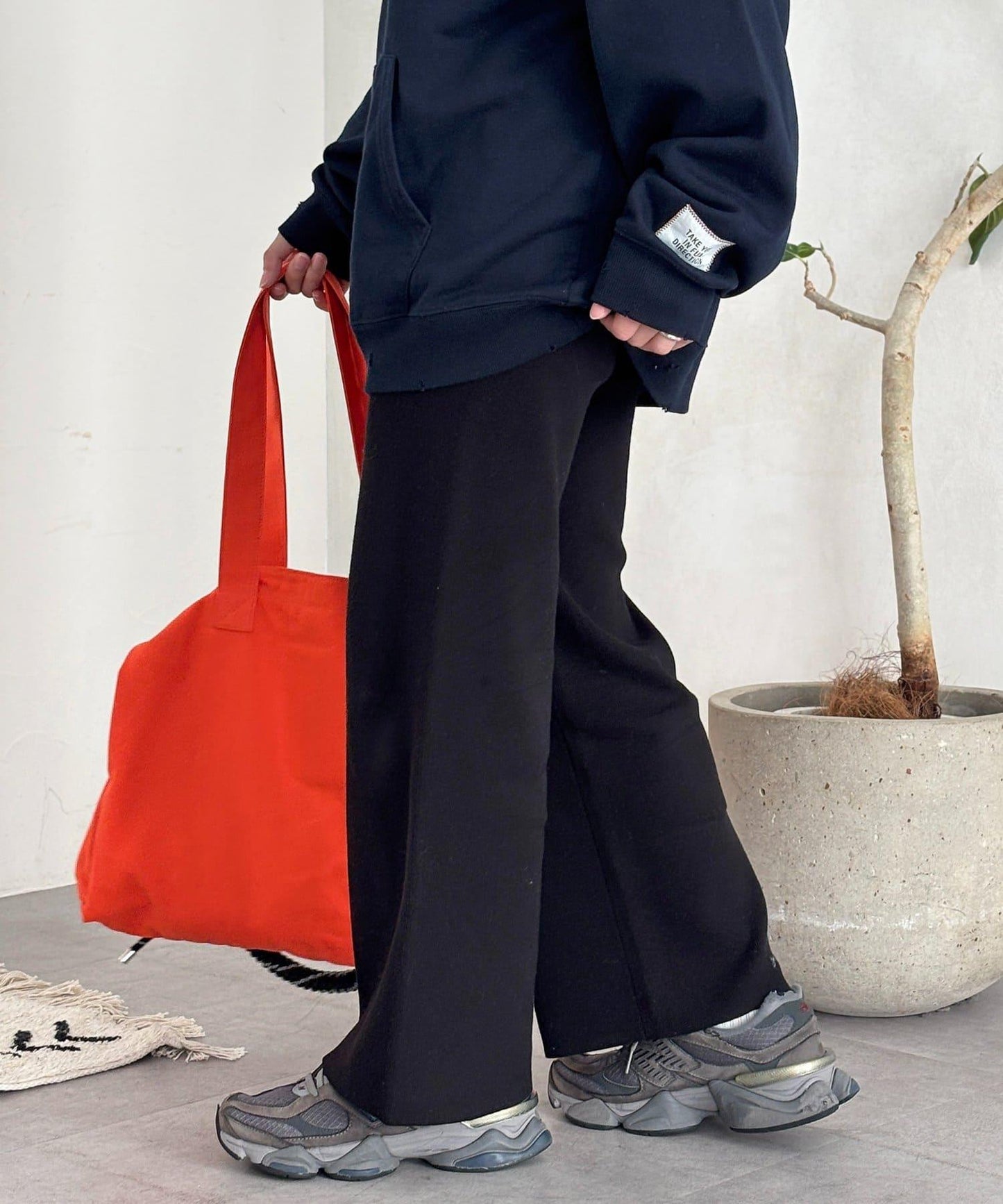 【顯瘦3公斤！】羅紋針織休閒褲