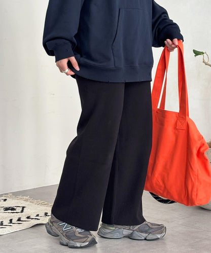 【顯瘦3公斤！】羅紋針織休閒褲